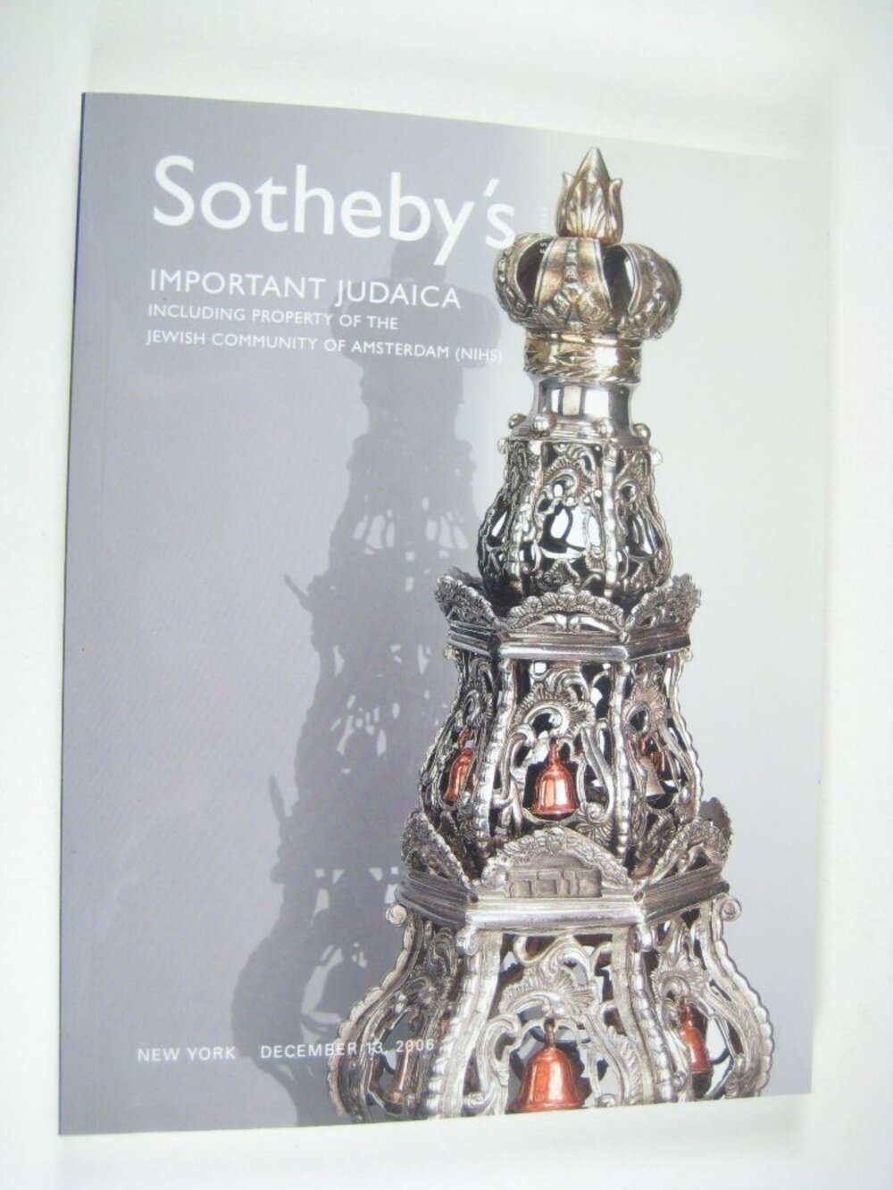 Sothebys Important Judaica Auction Catalog December 13 2006